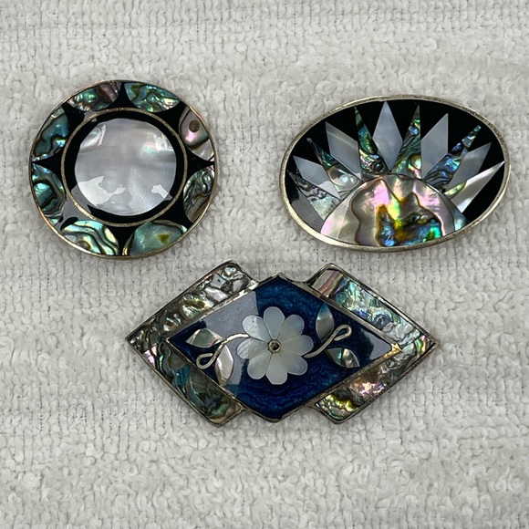 3 Vintage Alpaca Mexico Sterling Pendants and Pins/Brooches - Picture 11 of 11